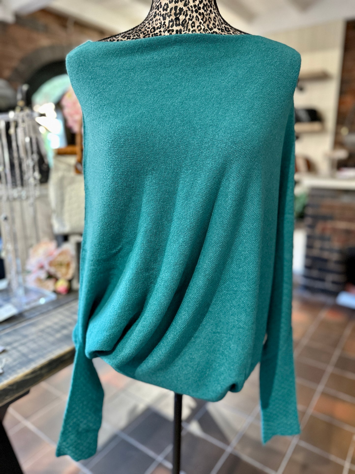 Teal Asymmetric Jumper