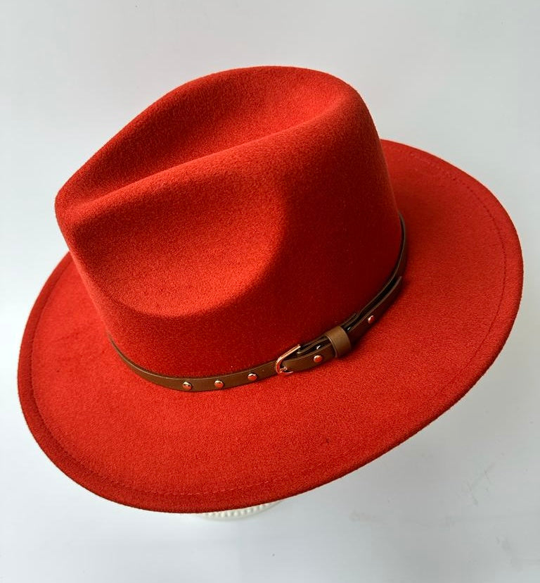 Burnt Orange Fedora Hat