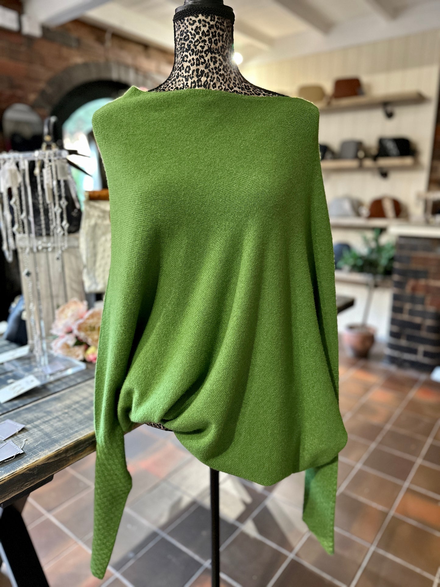 Moss Green Asymmetric Jumper