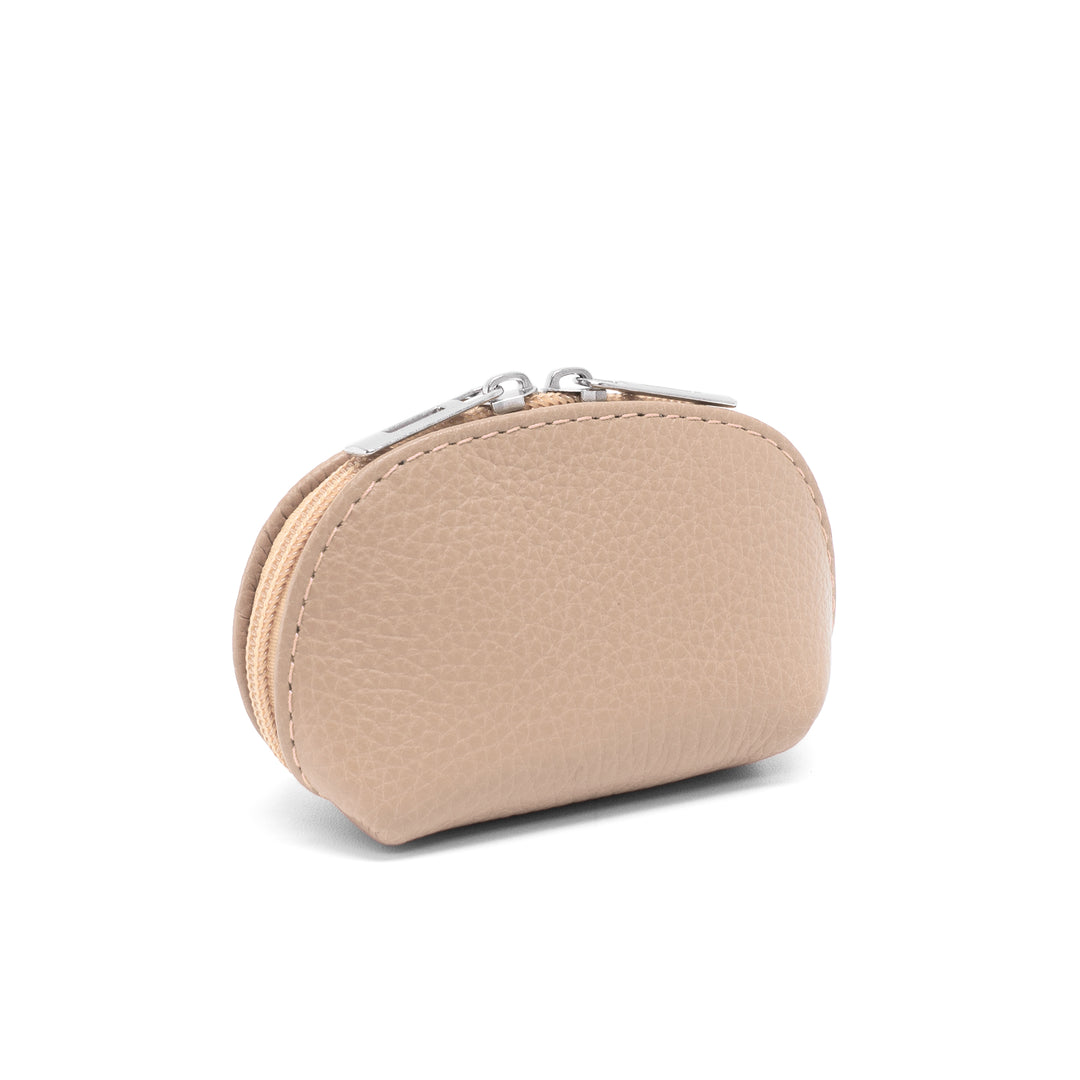 Leather Coin Purse, Dark Beige