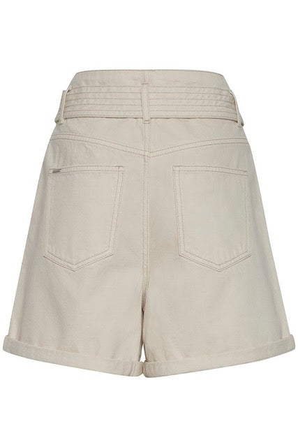 Byoung High Waisted Mom Shorts, Beige