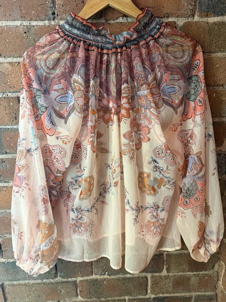 Peach Damask Shorts Coord