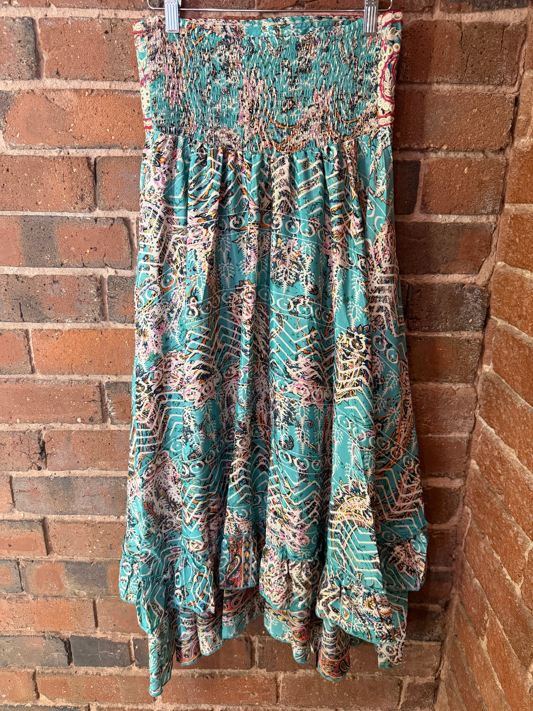 Turquoise Tiered Skirt
