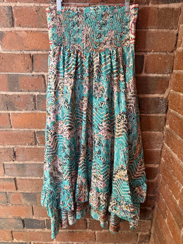 Turquoise Tiered Skirt