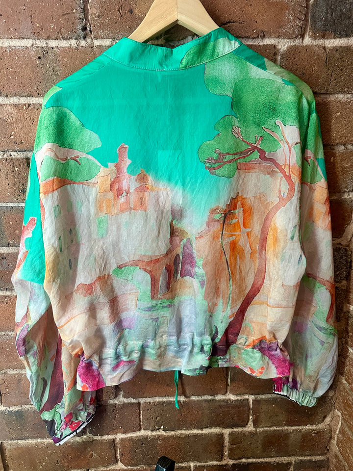 Watercolour Zip up Jacket, Green