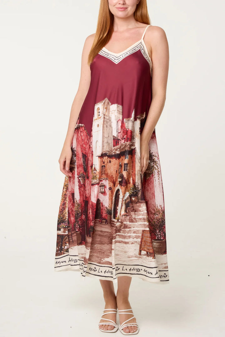 Italian Village Dress, Multi Colours