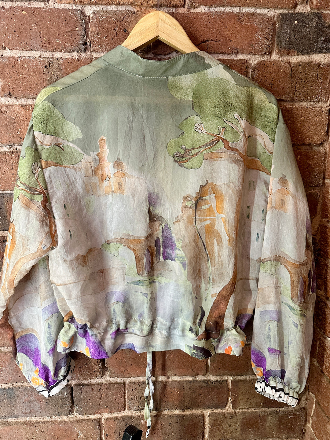 Watercolour Zip up Jacket, Khaki