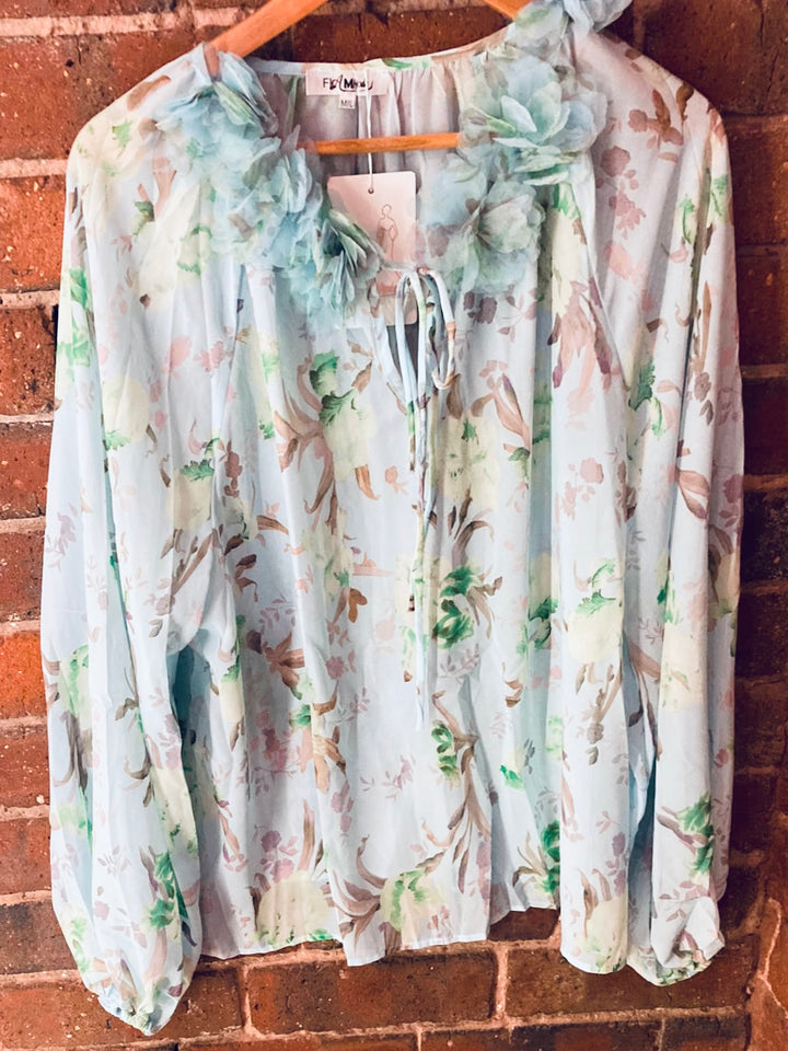 Blue Floral Shorts Coord