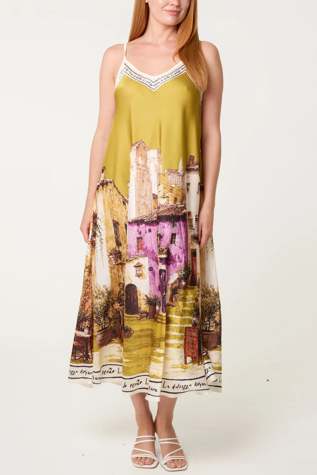 Italian Village Dress, Multi Colours