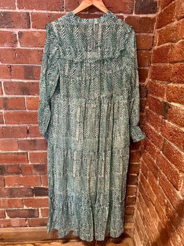 Green Geo Shirt Dress