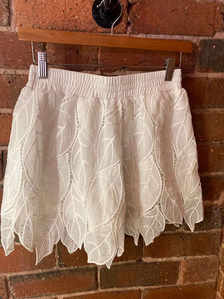 White lace short set