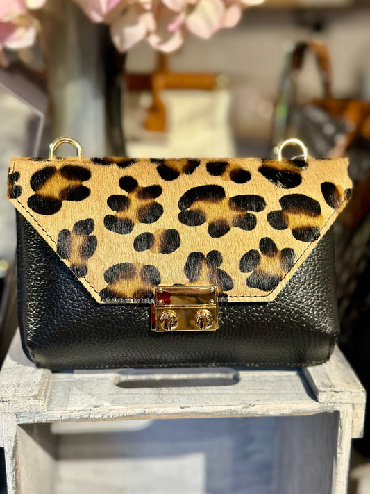 Leopard Leather Evening Bag