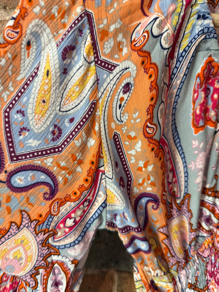 Blue Paisley Smock Dress