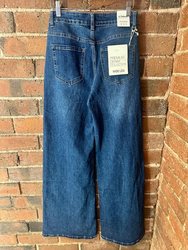 High-Rise Wide-Leg Denim Jeans