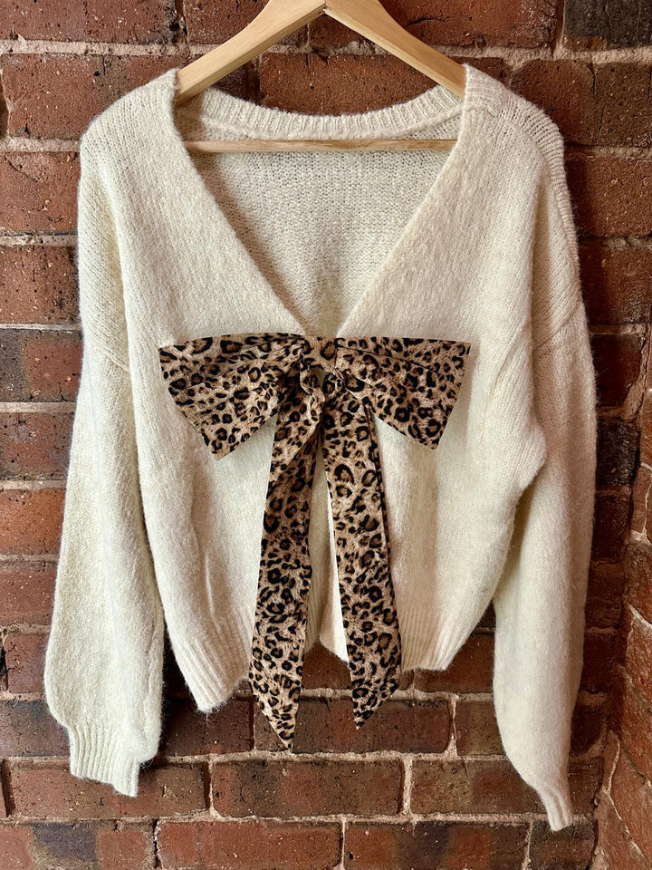 Cream bow back jumper