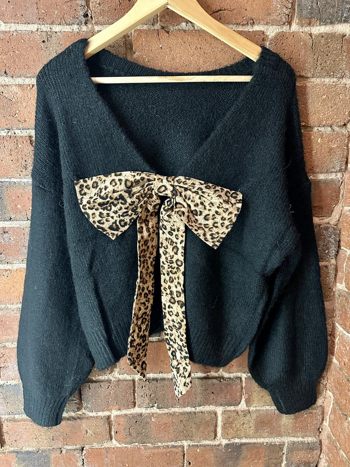 Black bow back jumper