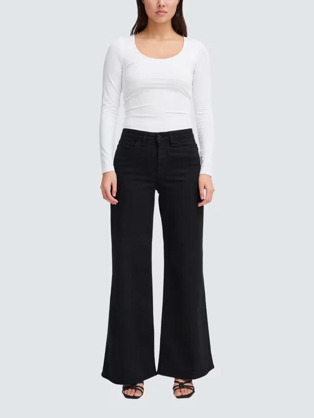 ICHI Twiggy Wide Jeans, black