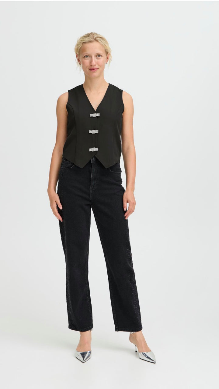 Byoung sparkly bow waistcoat