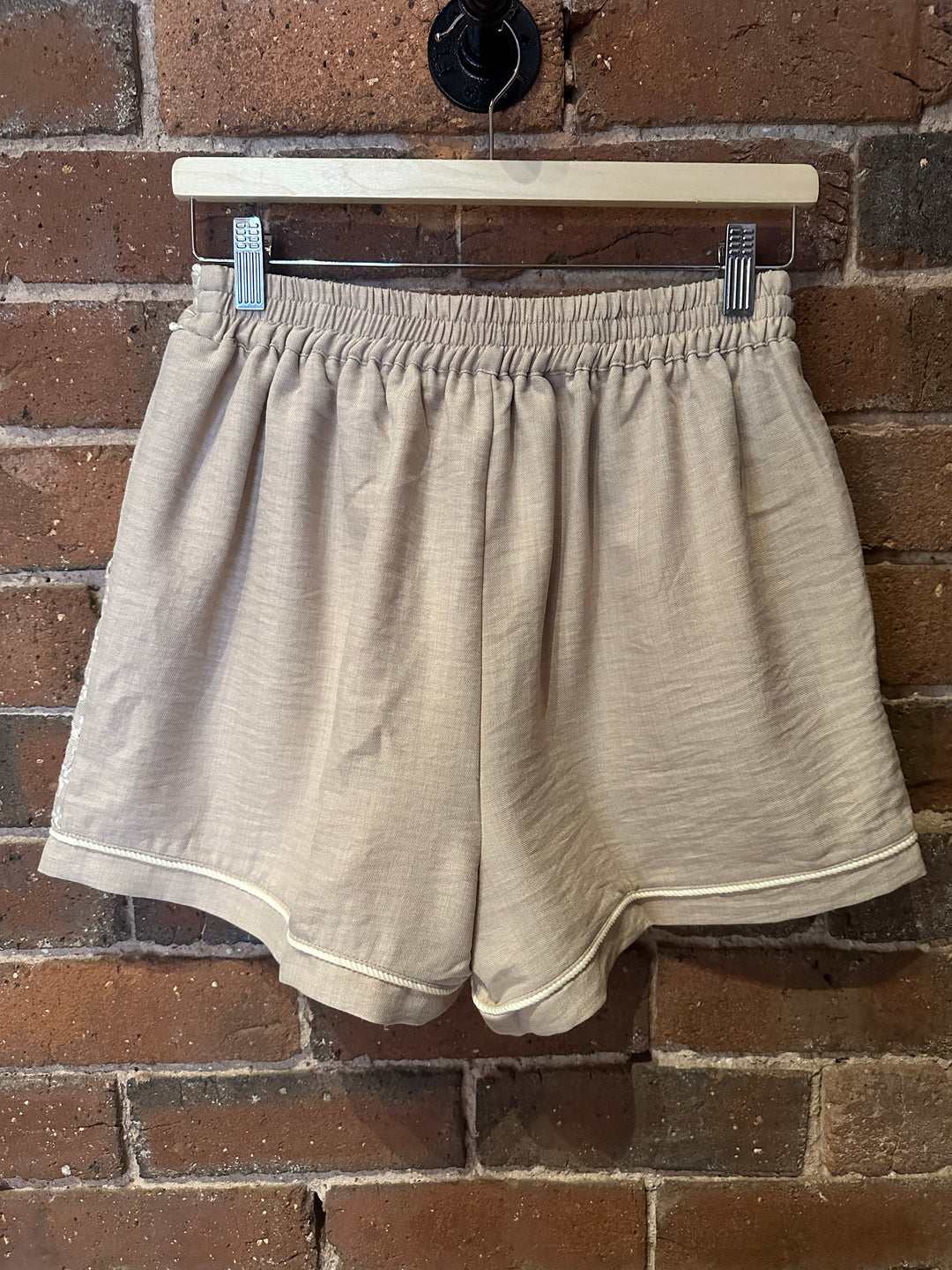 Natural Embroidered Shorts