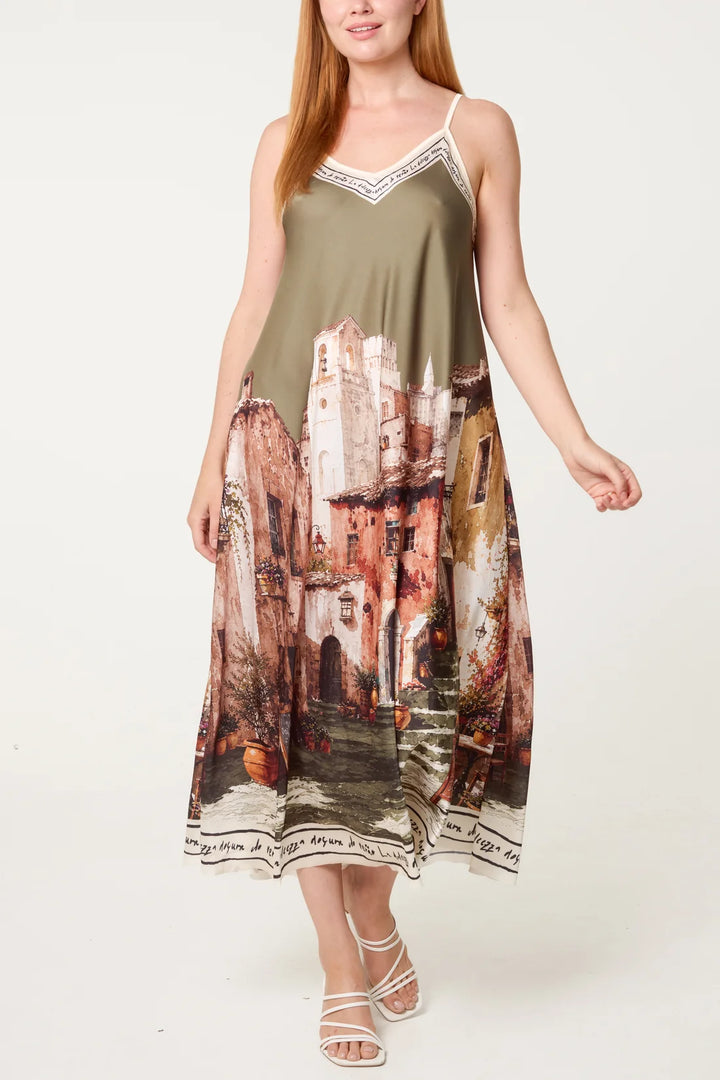 Italian Village Dress, Multi Colours