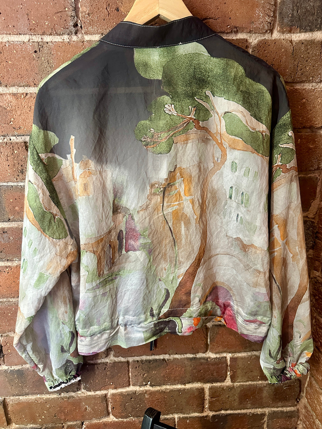 Watercolour Zip up Jacket, Black