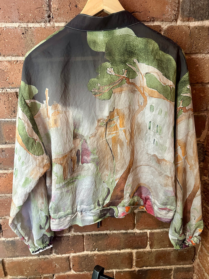 Watercolour Zip up Jacket, Black