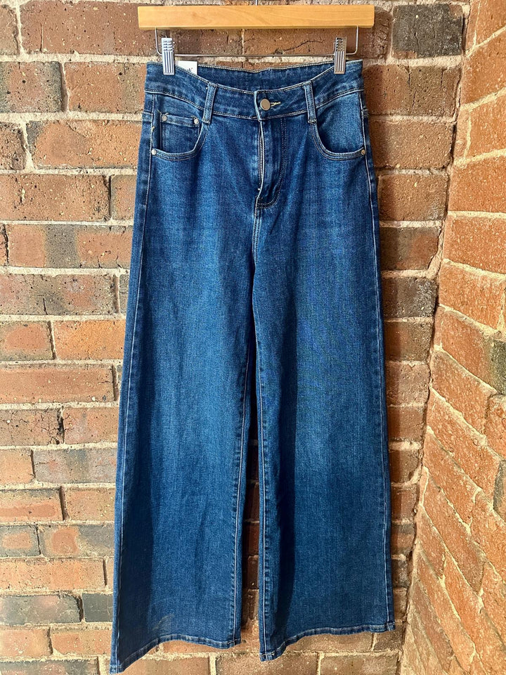 High-Rise Wide-Leg Denim Jeans