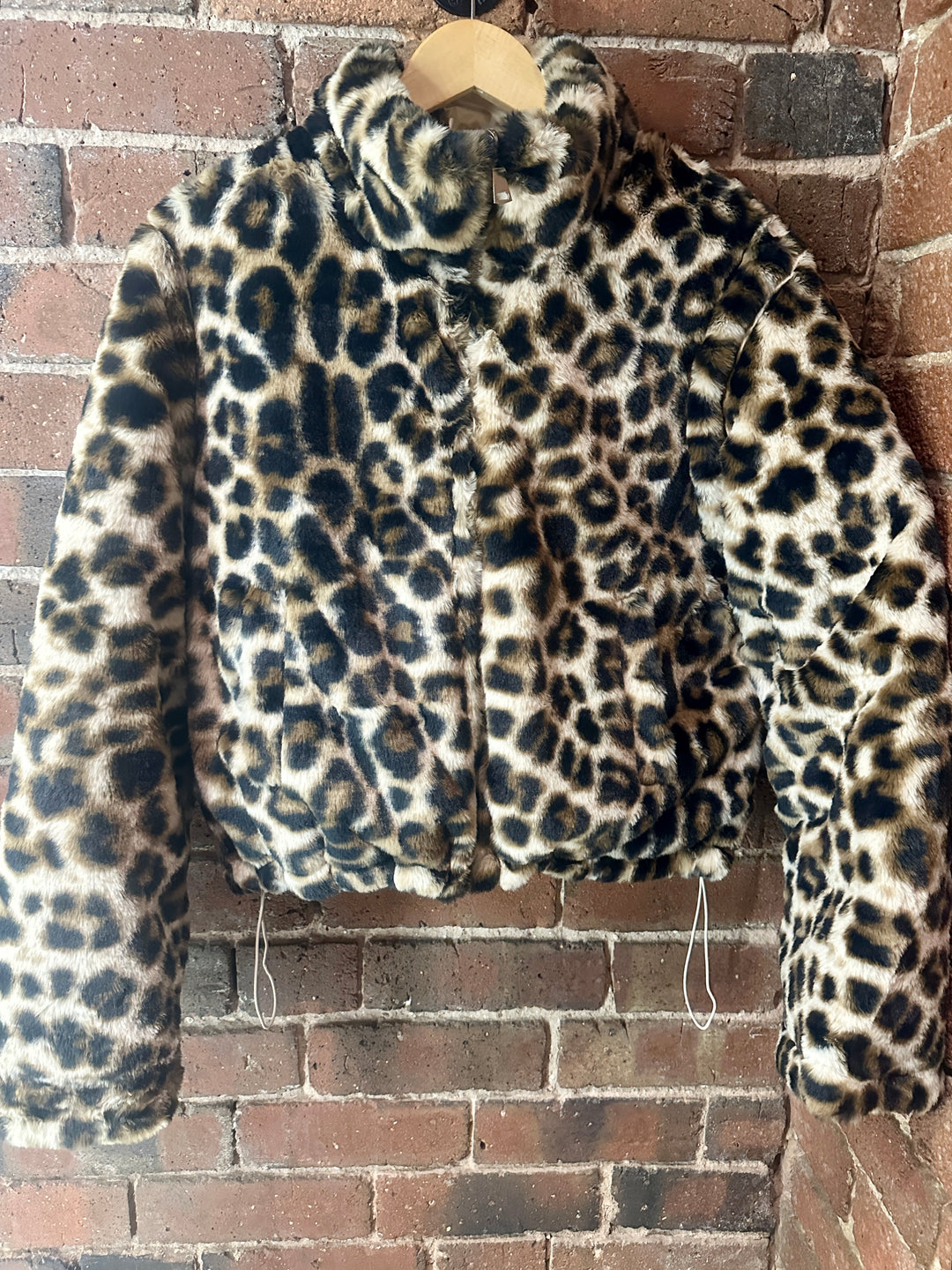 Reversible Leopard Print Puffer, Gold