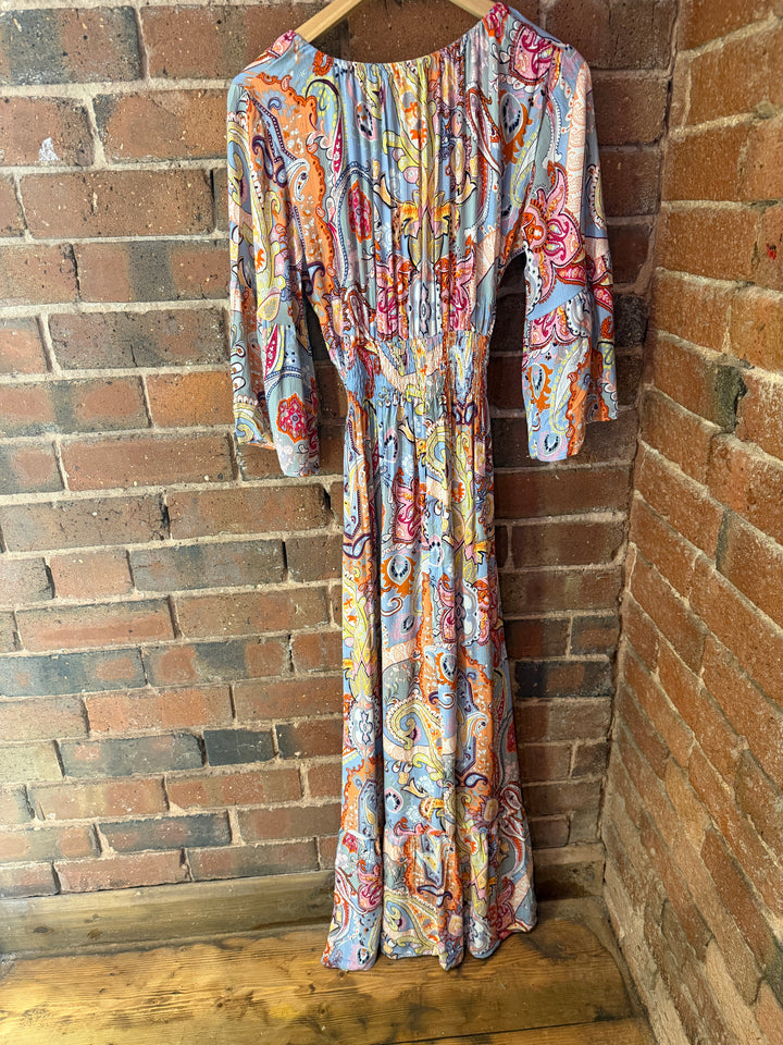 Blue Paisley Smock Dress