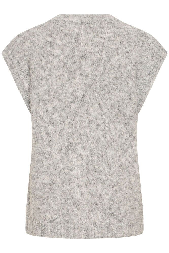 ICHI Grey Knitted Waistcoat