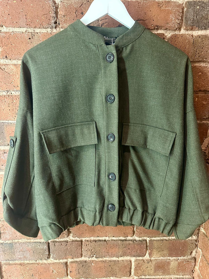 Olive green utility jacket
