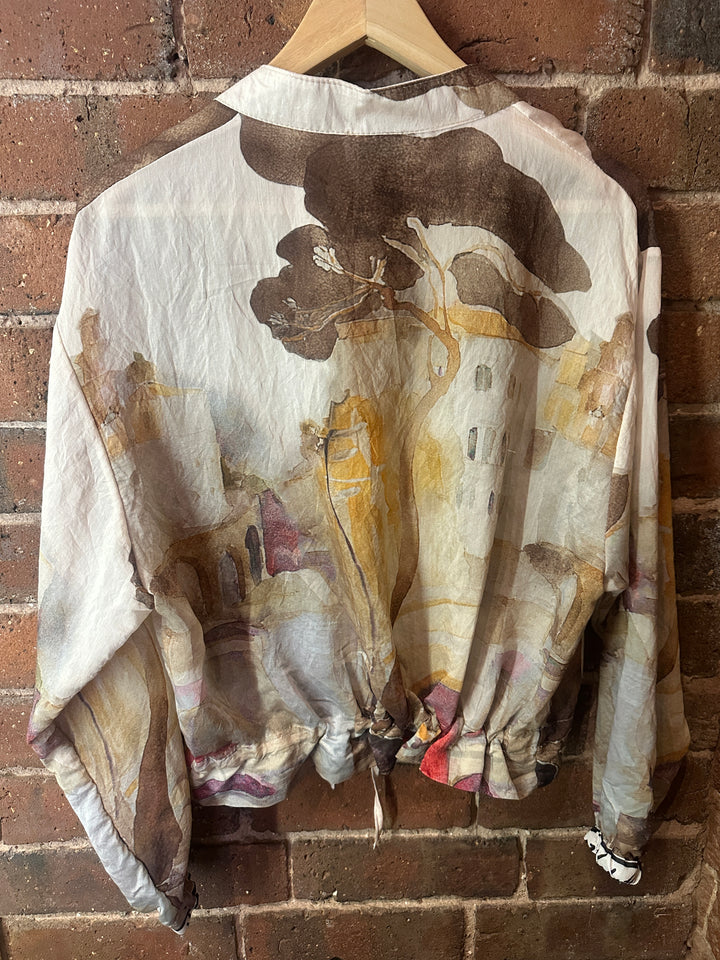 Watercolour Zip up Jacket, Cream