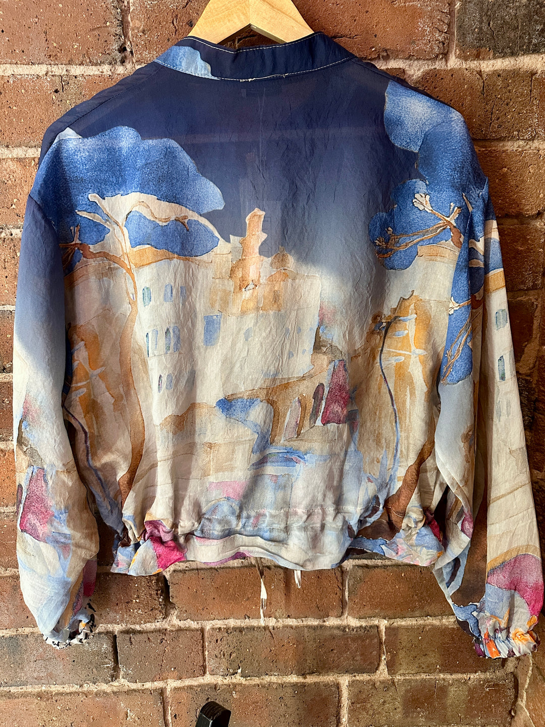 Watercolour Zip up Jacket, Navy