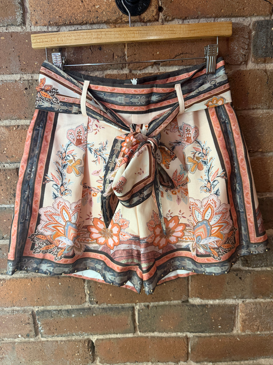 Peach Damask Shorts Coord