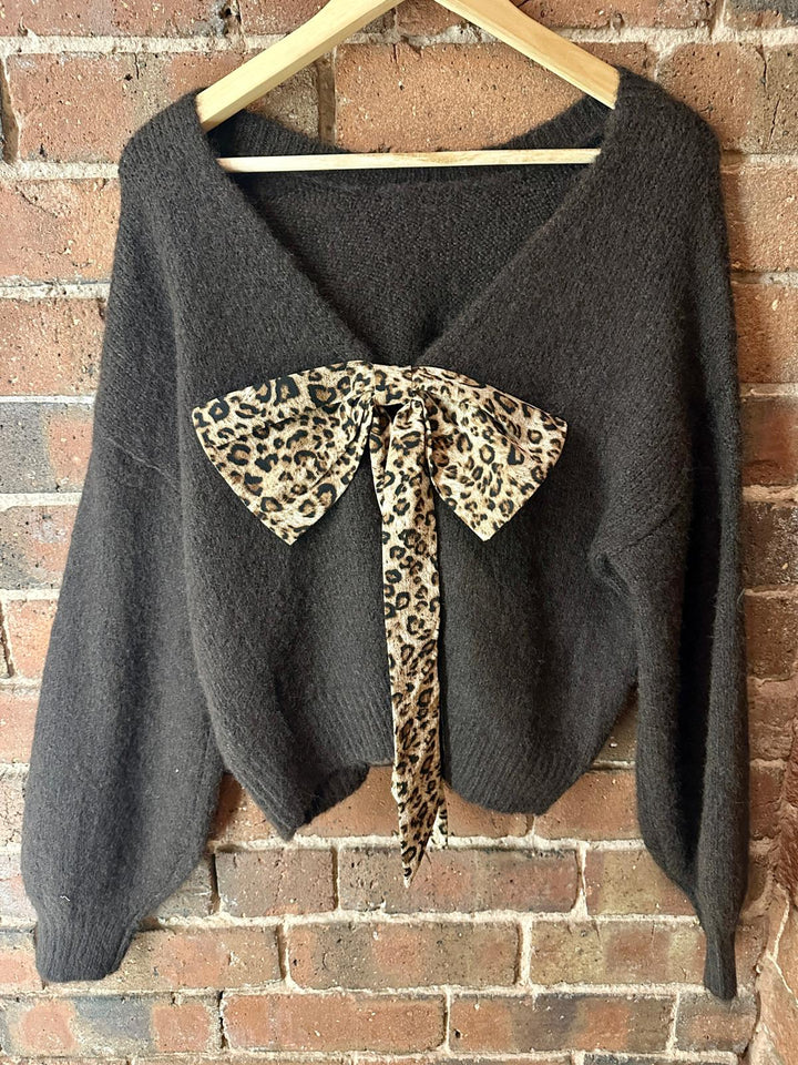 Chocolate bow back jumper