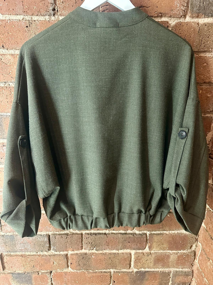 Olive green utility jacket