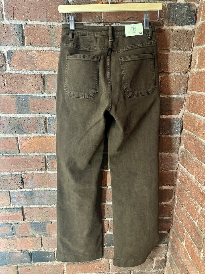 Chocolate Brown Wide Leg Jeans