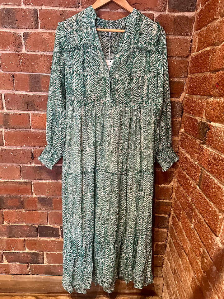 Green Geo Shirt Dress