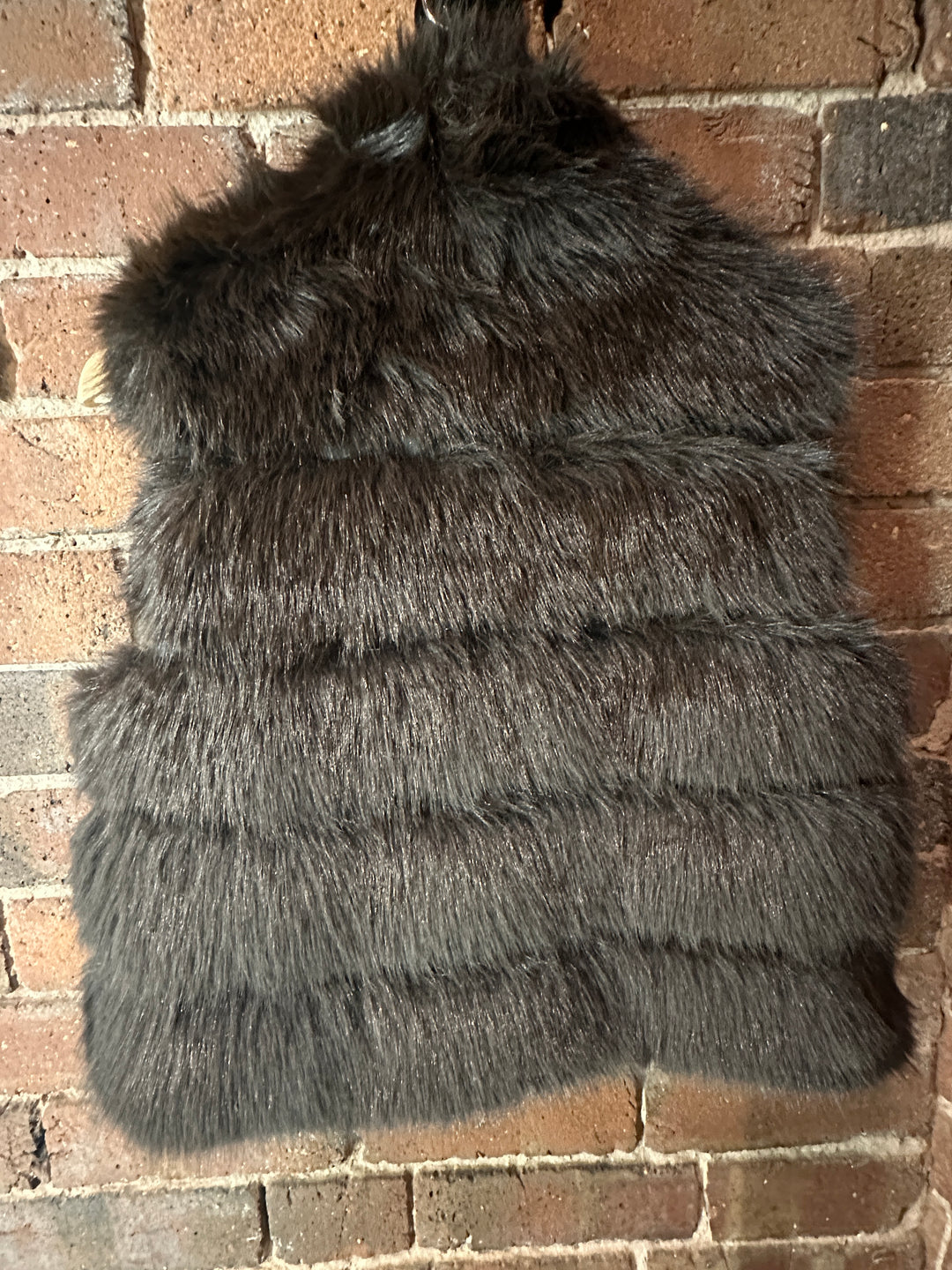 Brown faux fur gilet