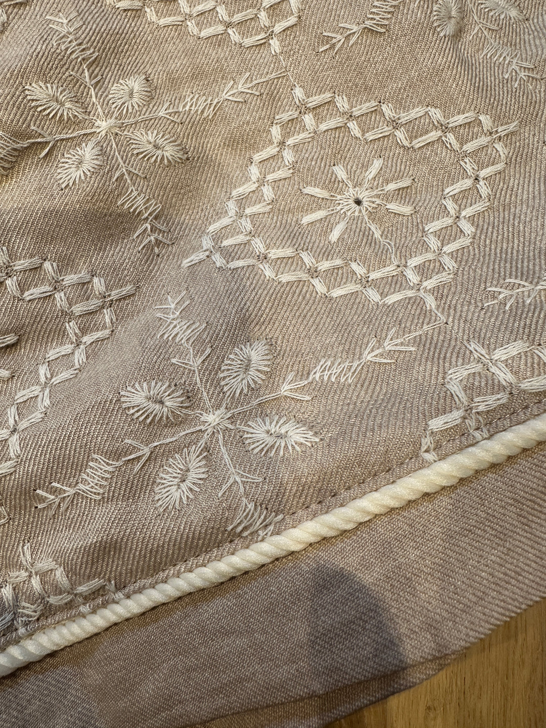 Natural Embroidered Shorts