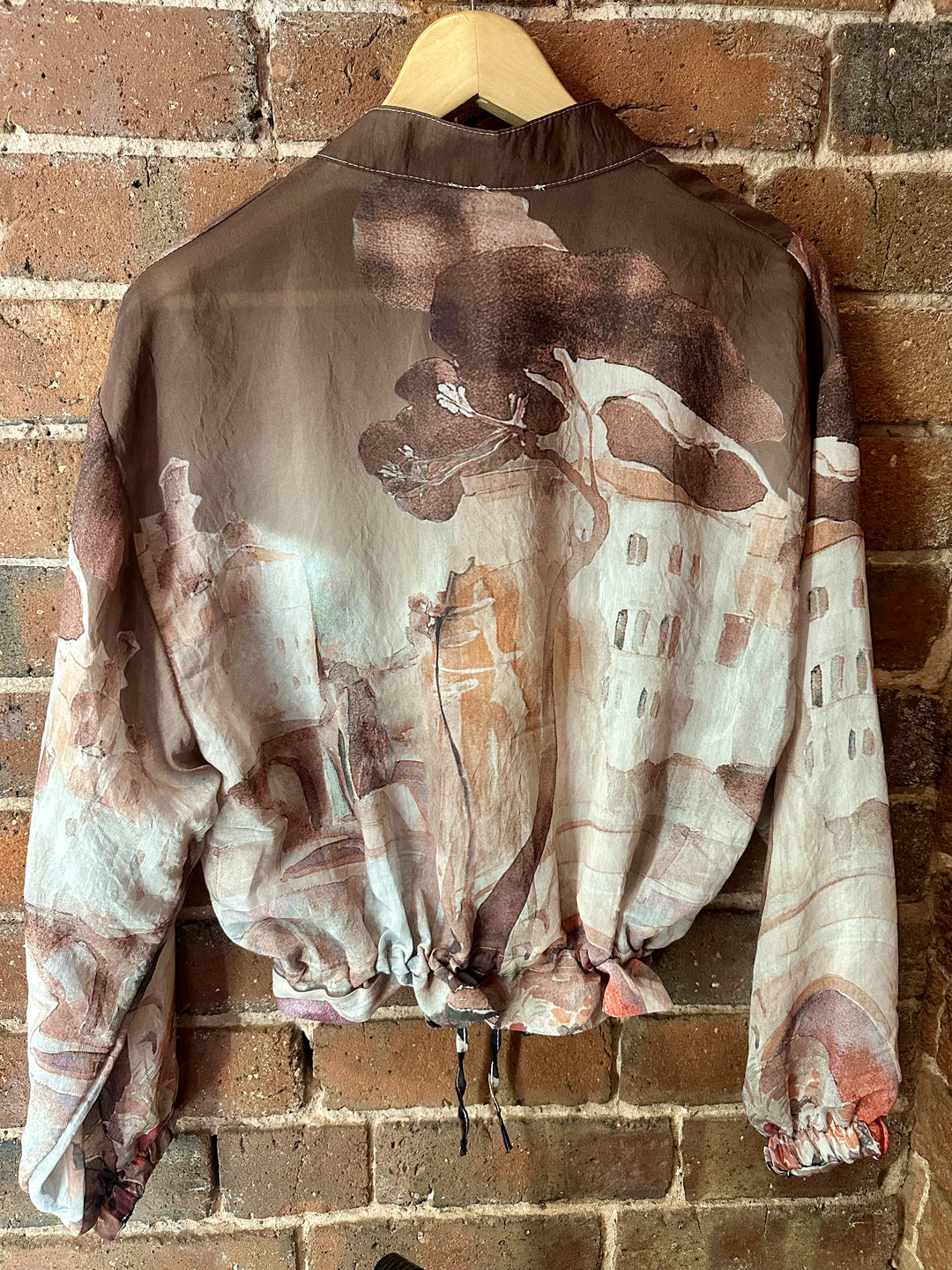 Watercolour Zip up Jacket, Chocolate