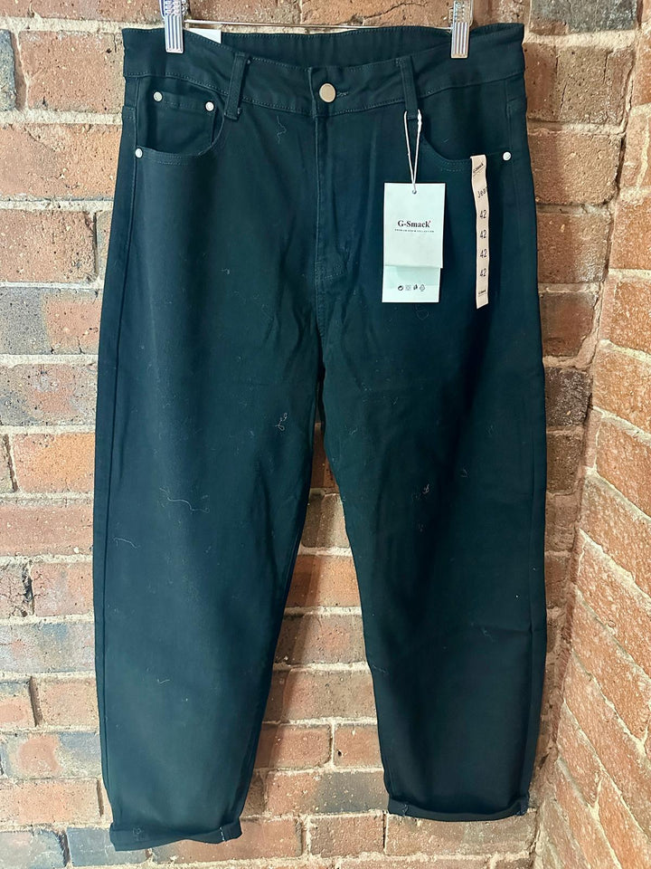 Black Barrel Leg Jeans