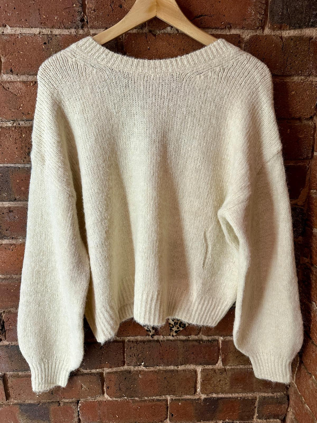 Cream bow back jumper