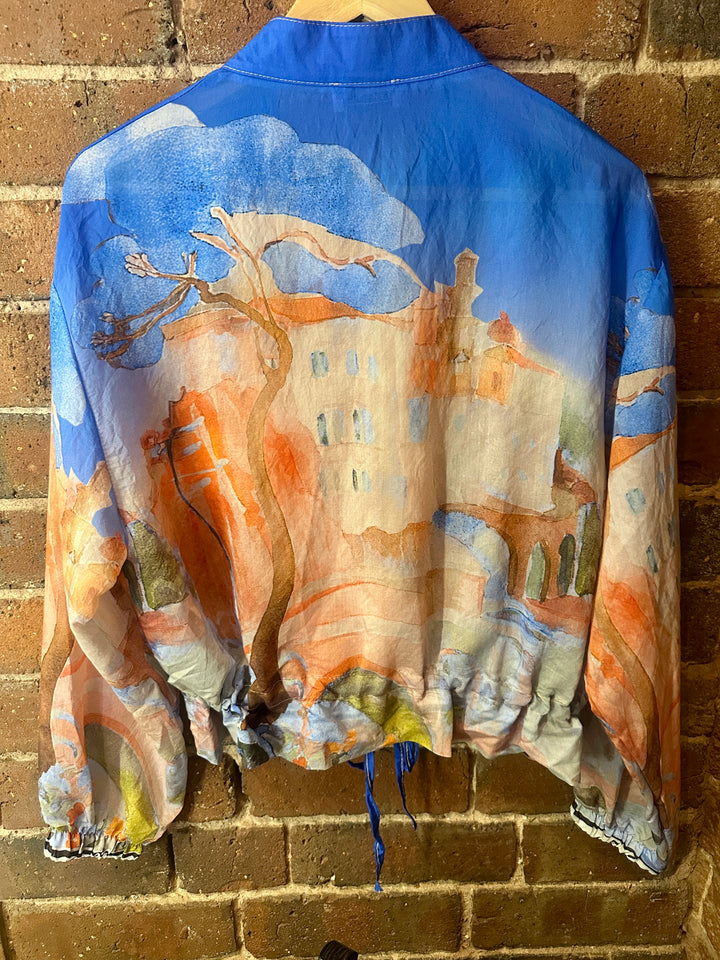 Watercolour Zip up Jacket, Blue