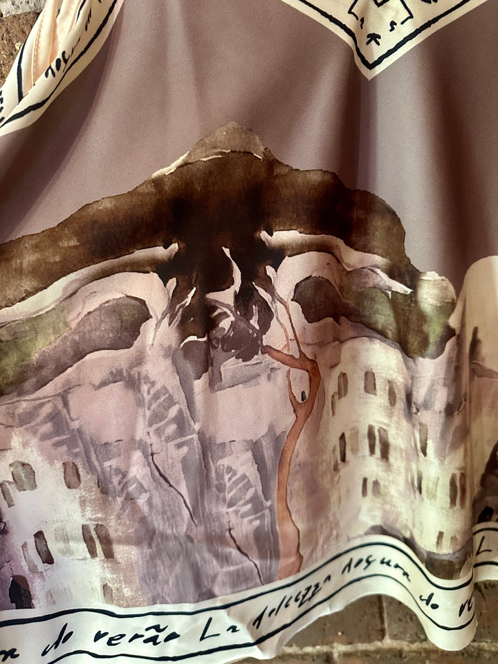 Taupe Satin Watercolour Cami