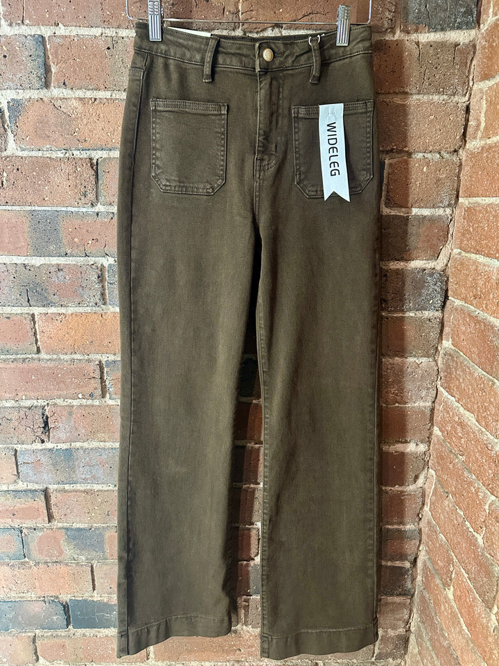 Chocolate Brown Wide Leg Jeans