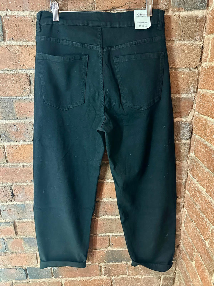 Black Barrel Leg Jeans