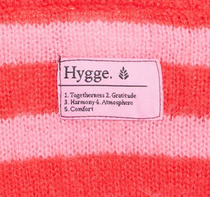 Ichi IhBlush Cardigan, Poinsettia with Pink Stripe
