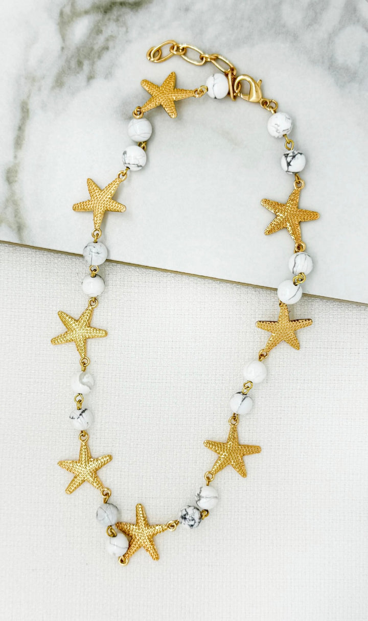 Envy Marble Beaded Starfish Necklace