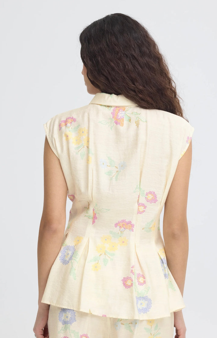 Ichi Ginni Shirt, Cross Stitch Flowers